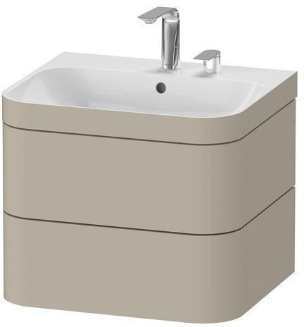Duravit Waschtischset Happy D.2 Plus 2 Schubkästen 575x490 mm e HL Taupe Supermatt