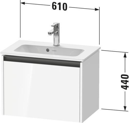 DURAVIT Ketho.2 Waschtischunterbau 610 mm betongrau matt mit Soft-Close-Auszug