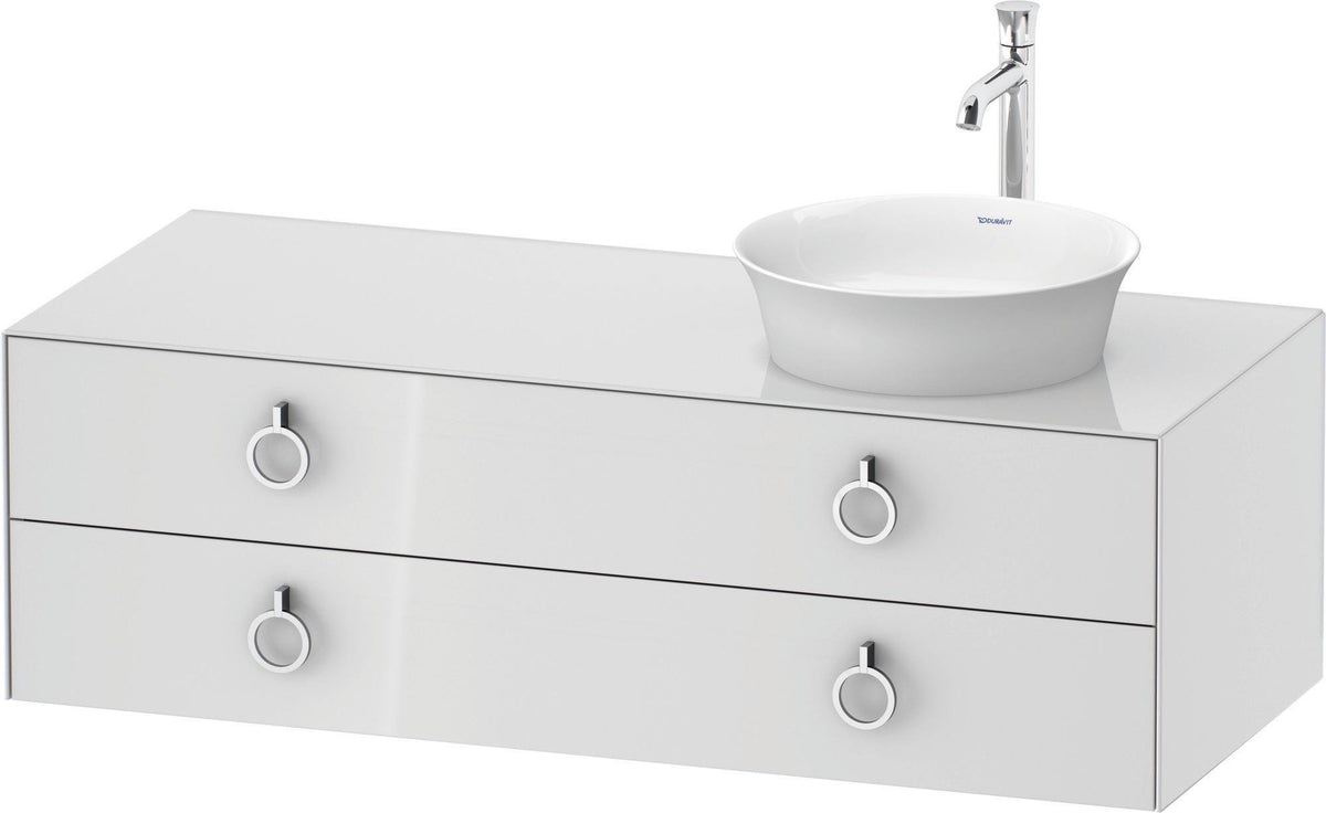 DURAVIT White Tulip Konsolenwaschtischunterbau wandhängend 1300 mm mit LED-Innenbeleuchtung und Soft-Close