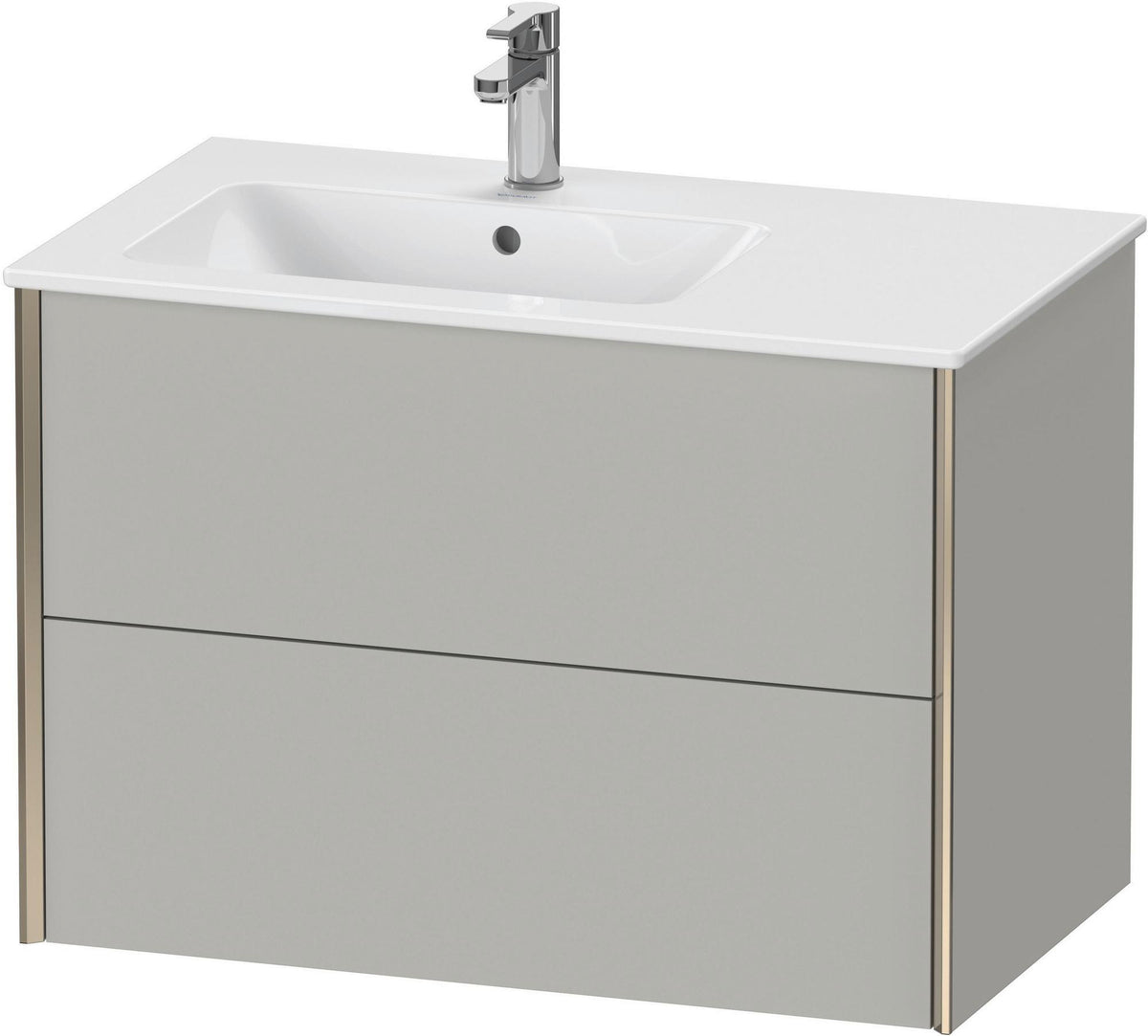 Duravit XViu Waschtischunterbau 810 mm wandhängend mit 2 Schubkästen, weiß matt, für Waschtisch links