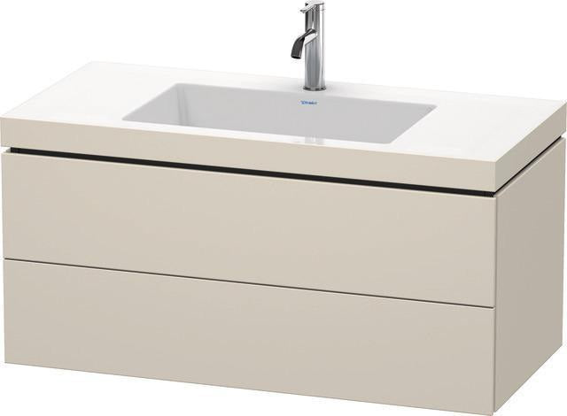 Duravit L-Cube Waschtischset 1000x480 mm mit Vero Air Möbelwaschtisch und 2 Schubkästen in Steingrau matt