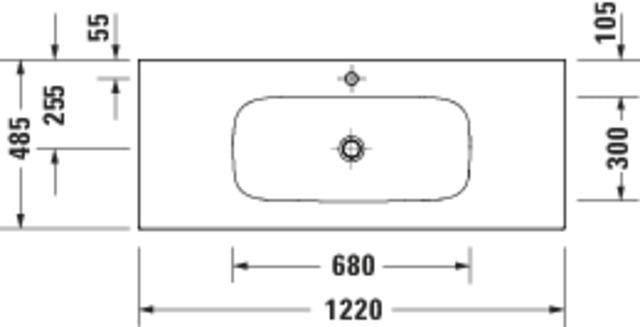 DURAVIT Sivida Möbelwaschtisch 620 mm DuroCast Plus Weiß Seidenmatt ohne Überlauf