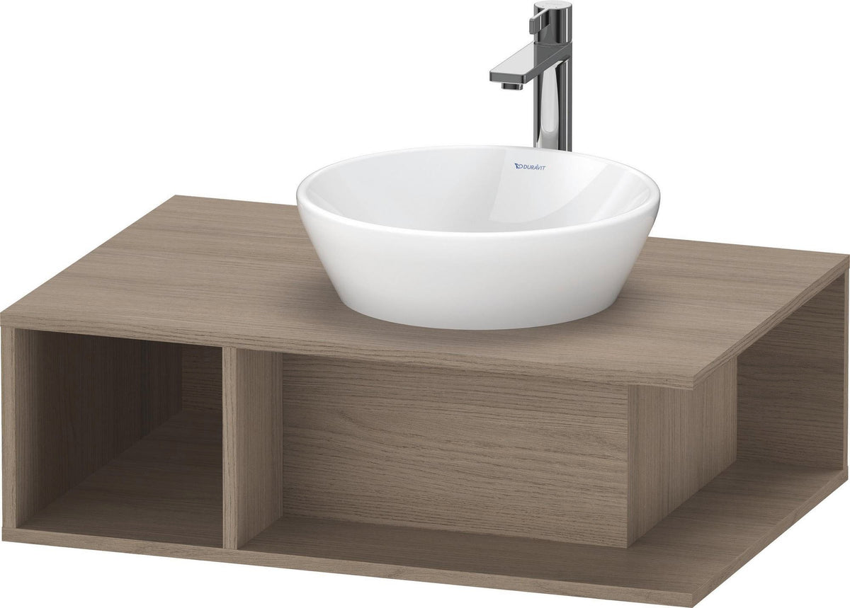 Duravit D-Neo Waschtischunterbau wandhängend 800 mm Eiche Terra, offenes Fach links