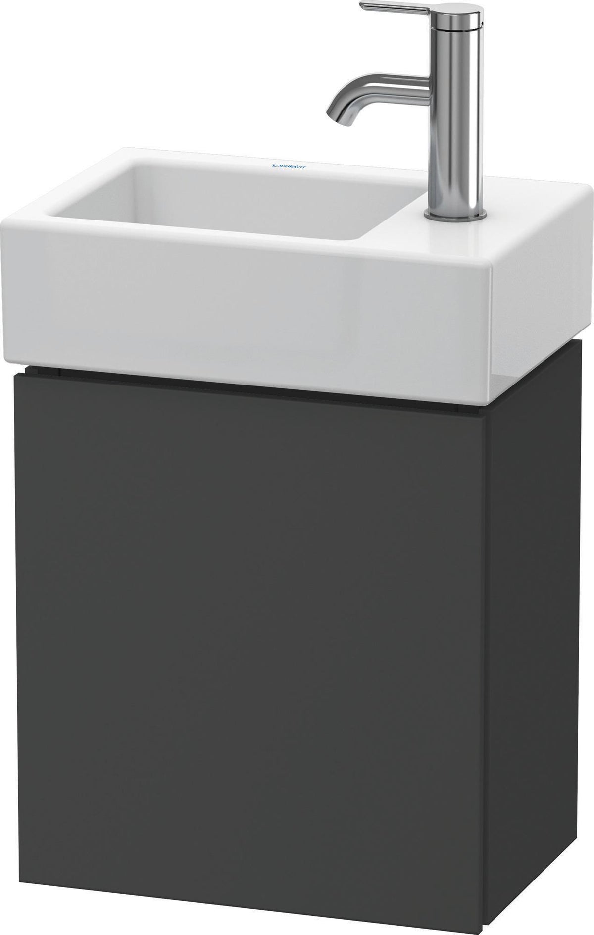 Duravit L-Cube Waschtischunterbau 364 mm betongrau matt, 1 Tür rechts, wandhängend