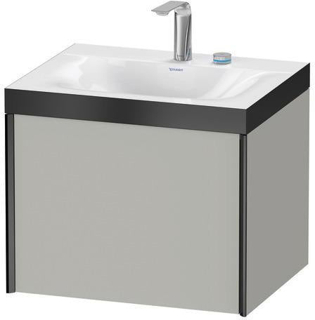 Duravit XViu Möbelwaschtischset 600x480mm Nussbaum mit Unterbau, Auszug und Keramik-Abdeckhaube