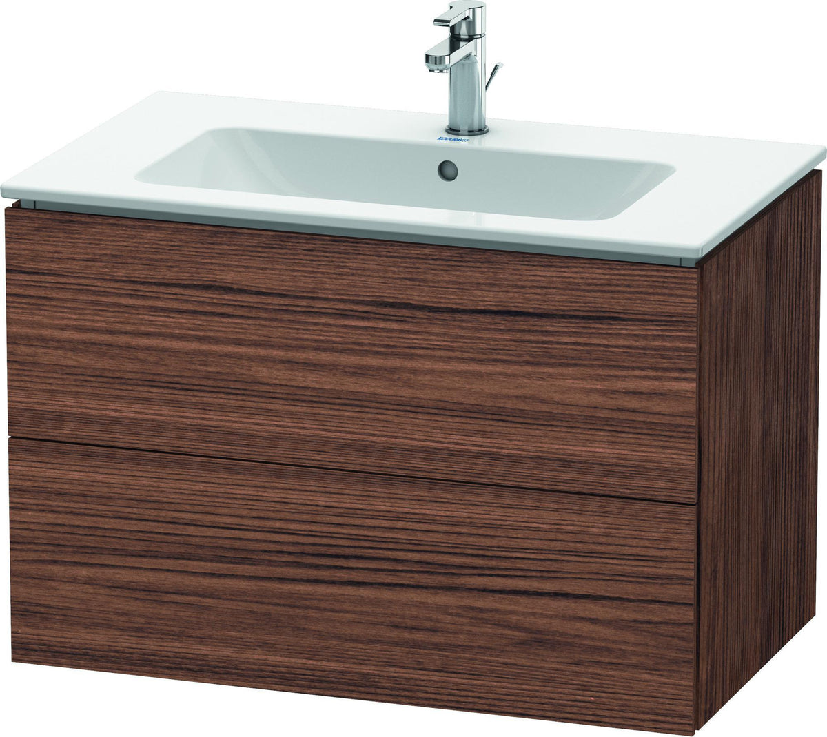 Duravit L-Cube Waschtischunterbau 820 mm taupe matt mit 2 Schubkästen und Tip-On-Technik