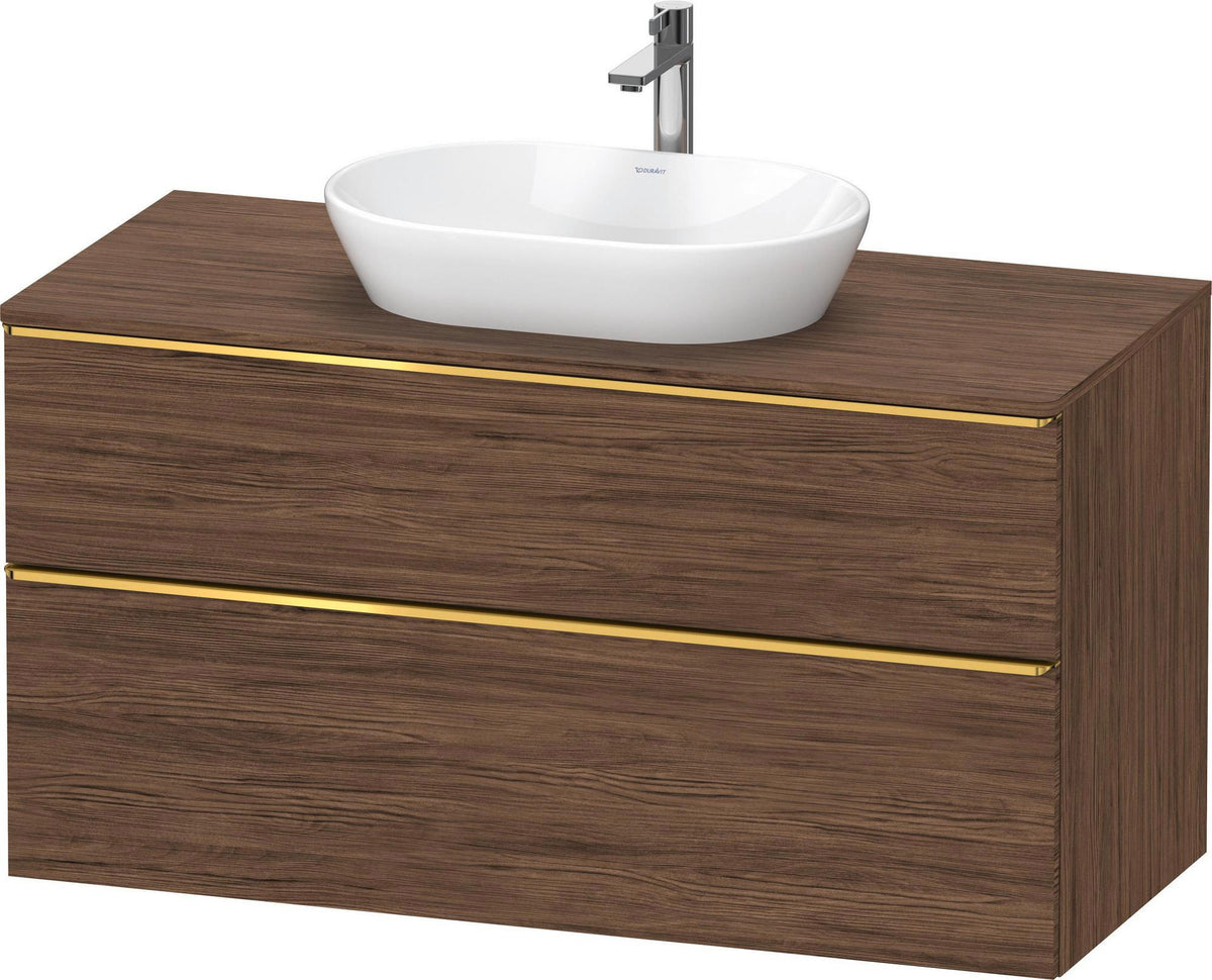 DURAVIT D-Neo Konsolenwaschtischunterbau 1200 mm Eiche Schwarz Matt mit Bronze Griff