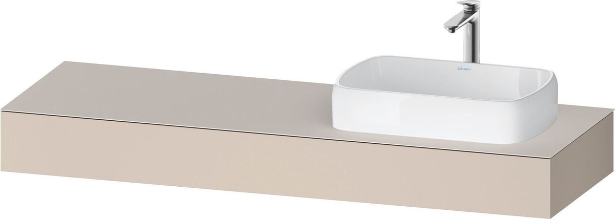 DURAVIT Qatego Konsole wandhängend 1400 mm weiß matt mit Ausschnitt rechts – Studio F. A. Porsche