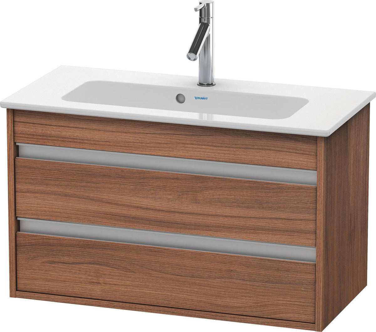 Duravit Ketho Waschtischunterbau 800 mm betongrau matt mit 2 Schubkästen und Soft-Close