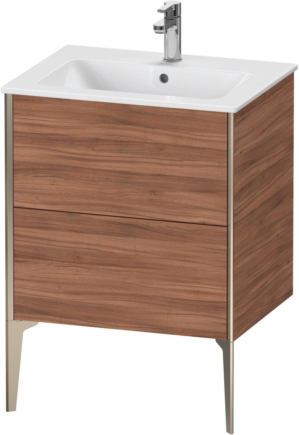 DURAVIT XViu Waschtischunterbau bodenstehend 610 mm, 2 Auszüge, weiß matt – Tip-On & Soft-Close