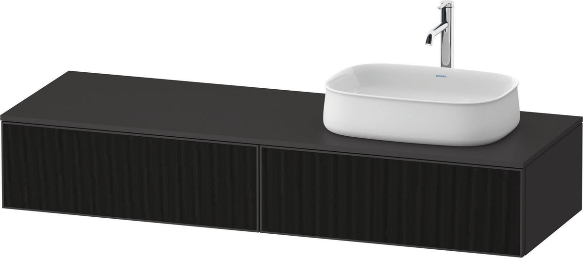 Duravit Zencha Konsolen-Waschtischunterbau 1600 mm Eiche Anthrazit mit 2 Auszügen