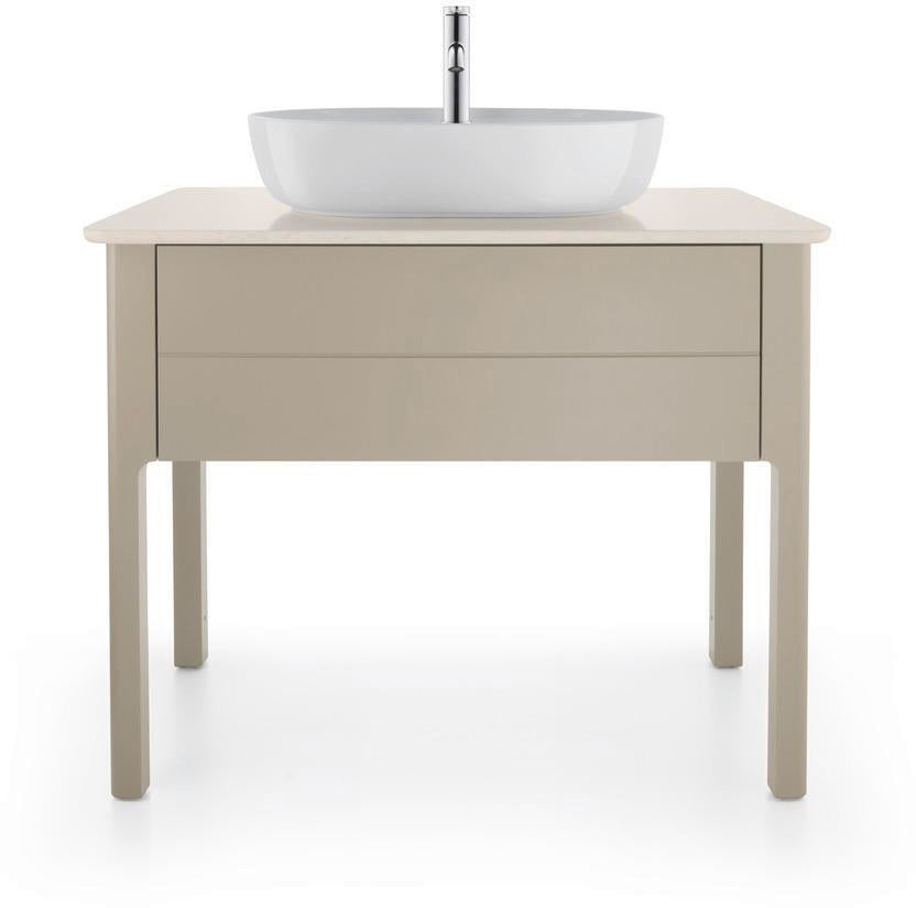 DURAVIT Aufsatzbecken Luv 600 mm weiß mit Hahnlochbank und Halbsäule, ohne Überlauf