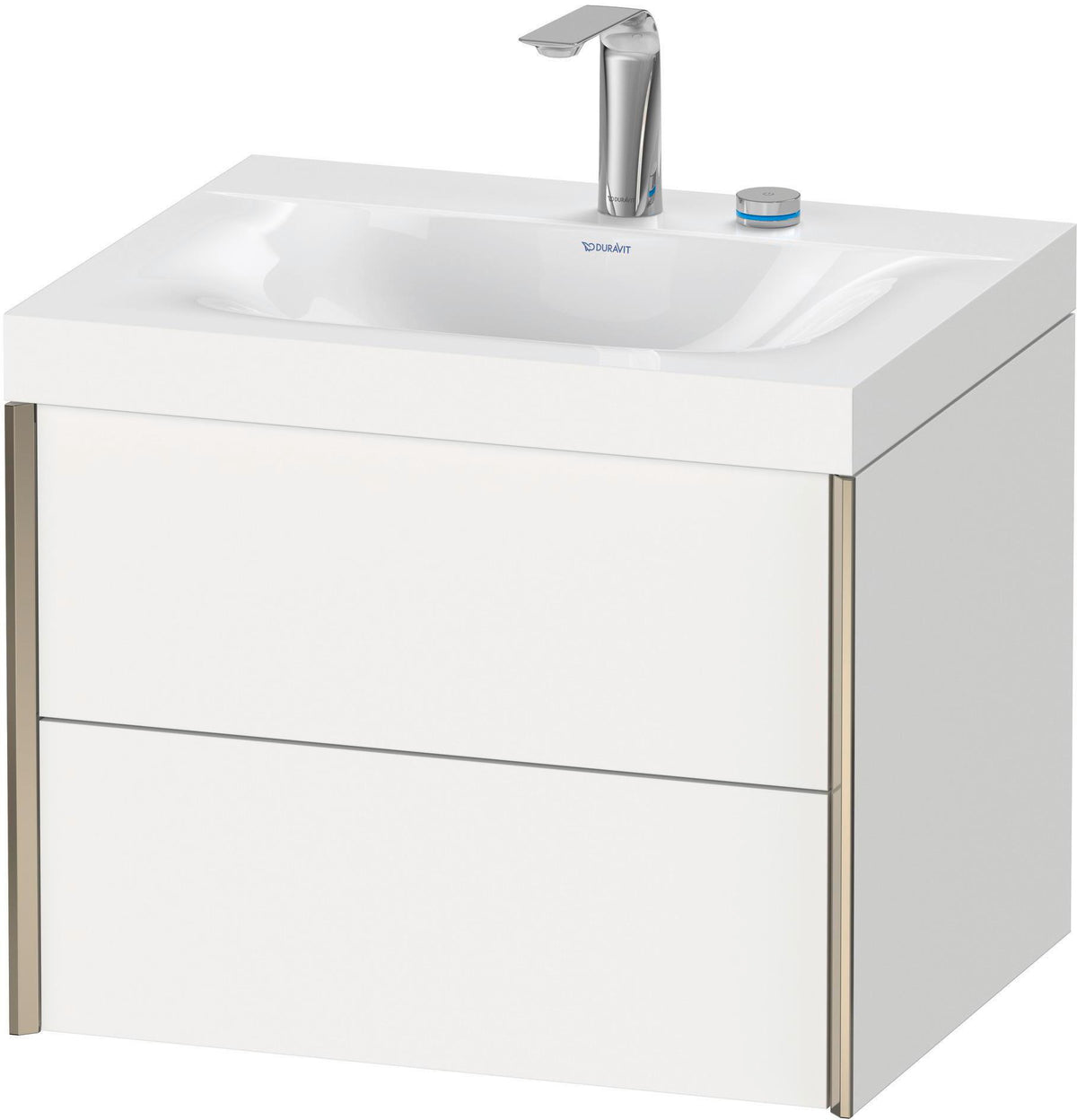 Duravit XViu Waschtischunterbau 600 mm 2 Schubkästen champagner matt weiß matt