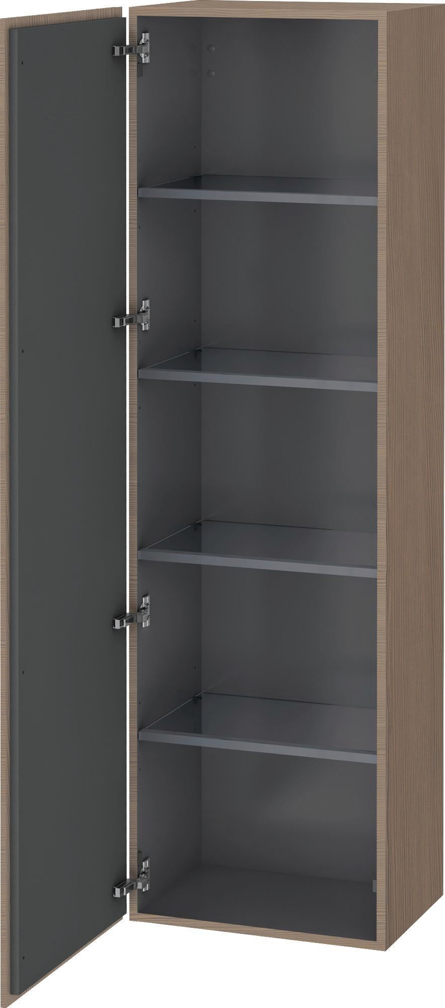 Duravit L-Cube Hochschrank 1760 mm, 1 Tür links, Amerikanisch Nussbaum – Wandhängend, Soft-Close