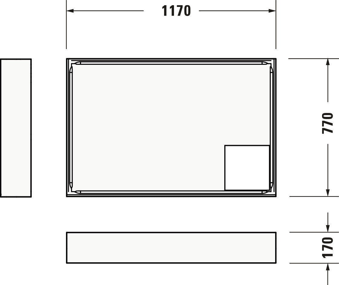 Duravit D-CODE Wannenträger 1200x700 mm – Polystyrol-Träger für Duschwannen