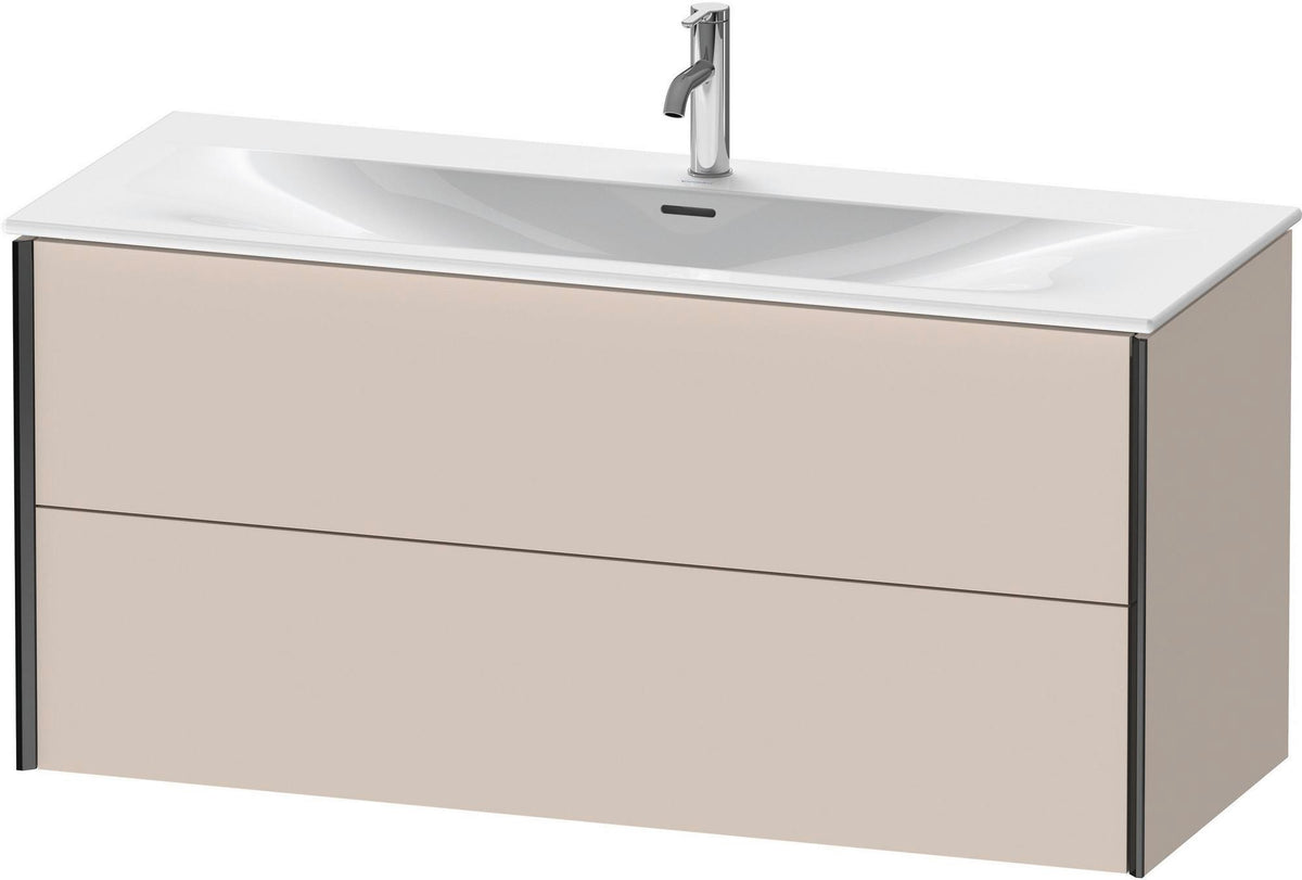 DURAVIT XViu Waschtischunterbau wandhängend 1210 mm, 2 Schubkästen, weiß matt – ohne Griff, mit Tip-On-Technik