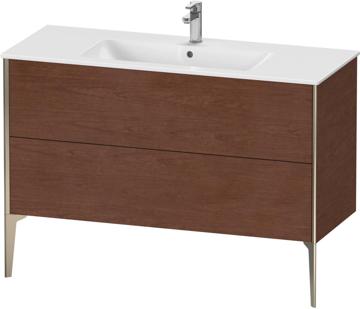 DURAVIT XViu Waschtischunterbau bodenstehend 1210 mm, 2 Auszüge, champagner matt/weiß matt