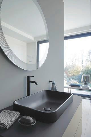 DURAVIT C.1 Einhebel-Waschtischmischer L ohne Zugstange, Schwarz Matt, 136 mm Ausladung