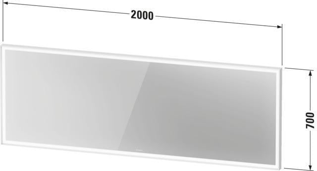DURAVIT L-Cube Lichtspiegel 650x700mm mit Sensor, LED-Beleuchtung, Spiegelheizung & Kondensschutz, Weiß