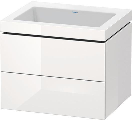 Duravit Waschtischset L-Cube 600x480mm mit Vero Air Keramik und Raumsparsiphon