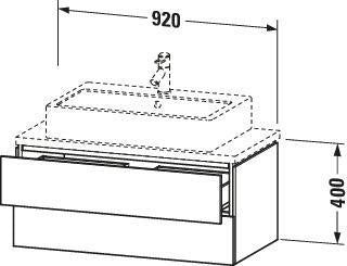 DURAVIT L-Cube Konsolenwaschtischunterbau 920 mm Amerikanisch Nussbaum, 2 Schubkästen, wandhängend