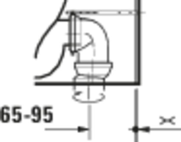 DURAVIT D-Code Stand-WC 570 mm weiß spülrandlos, Abgang waagerecht
