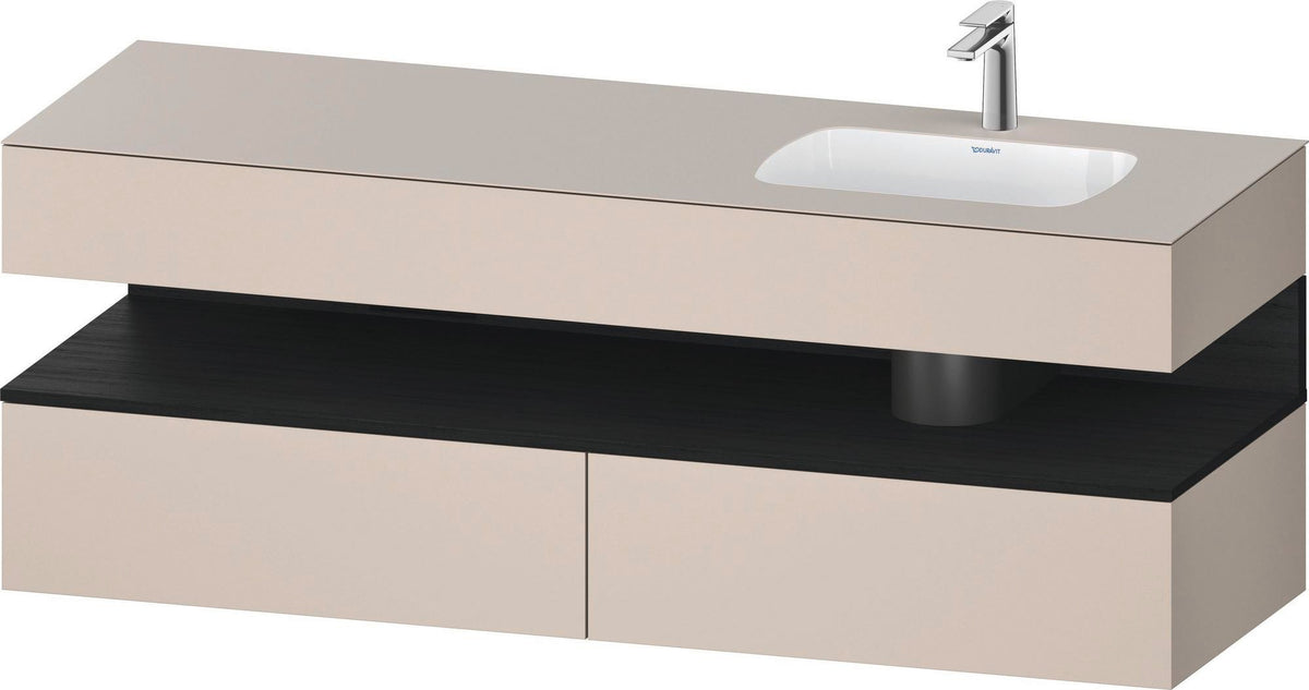 DURAVIT Qatego Einbauwaschtisch mit Konsolenwaschtischunterbau 1600 mm Weiß Matt