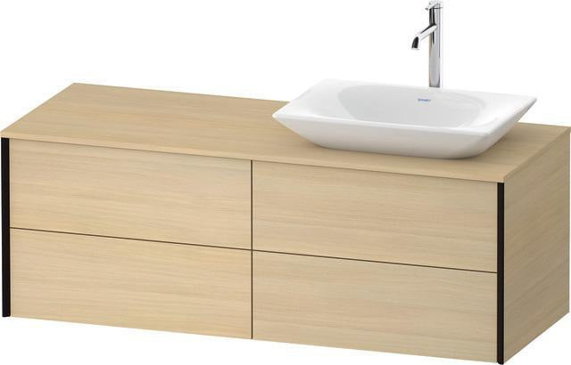 Duravit XVIU Waschtischunterbau 1400x550mm Champagner Matt mit Konsolenplatte und 4 Schubkästen