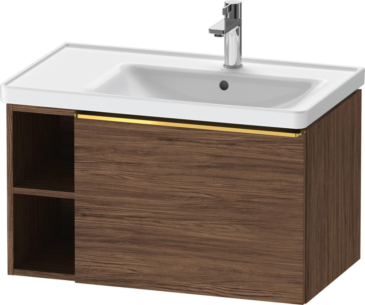 DURAVIT D-Neo Waschtischunterbau 784 mm wandhängend mit 1 Auszug und 2 offenen Fächern in Betongrau Matt