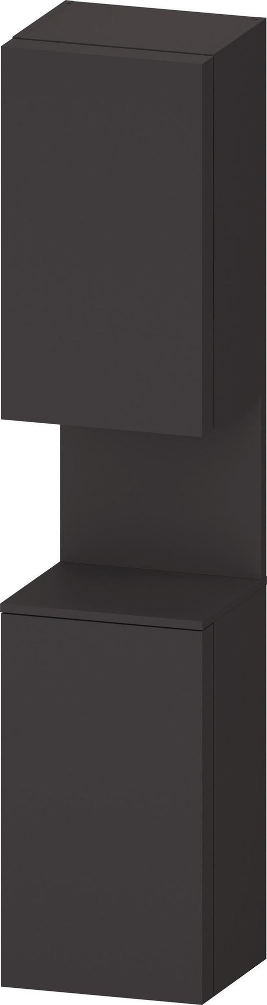 DURAVIT Qatego Hochschrank 400 mm, 2 Türen, weiß Hochglanz, Eiche Schw. Matt