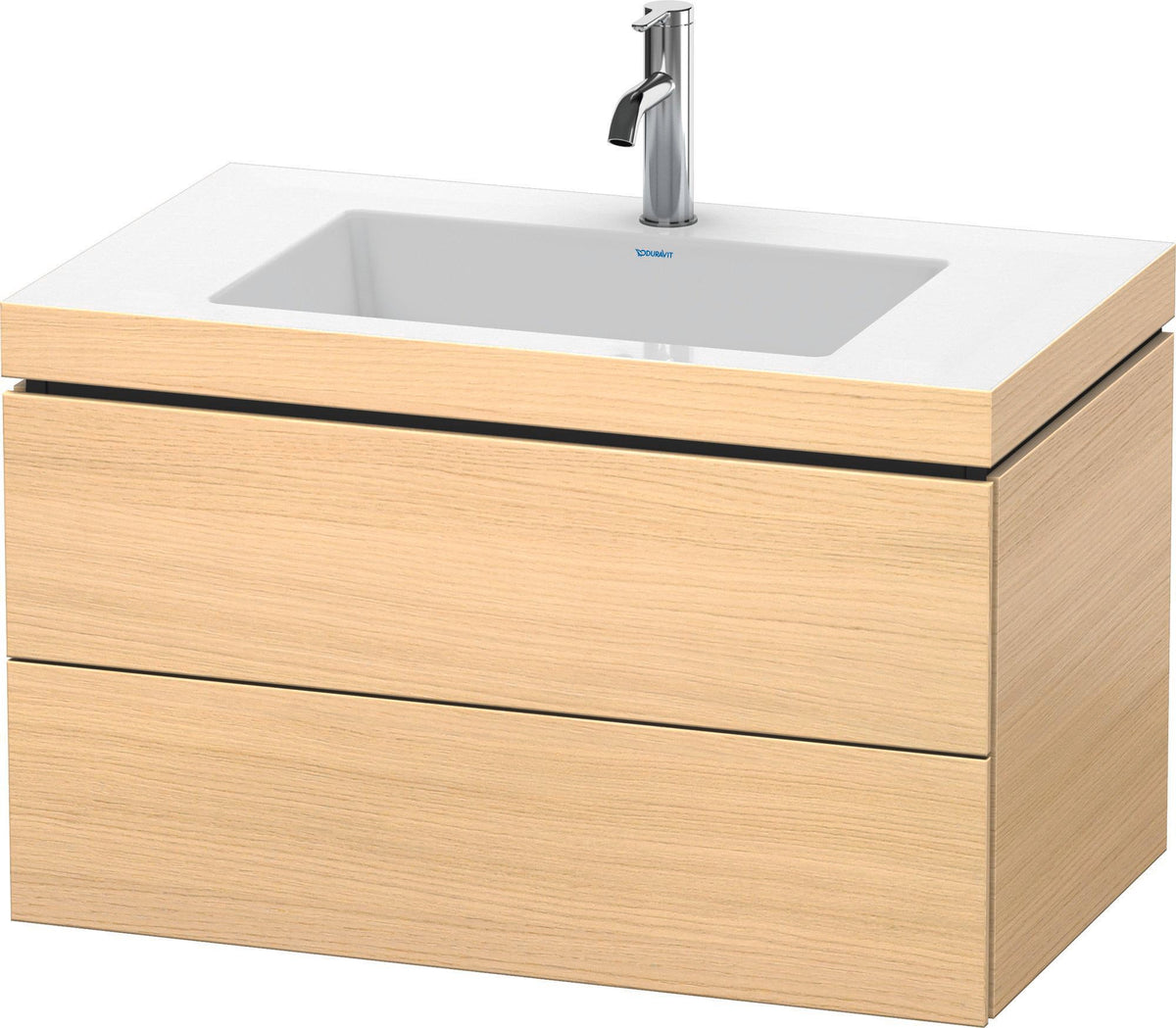 DURAVIT L-Cube c-bonded Waschtischset 800 mm Mediterrane Eiche mit Vero Air Waschtisch und 2 Schubkästen