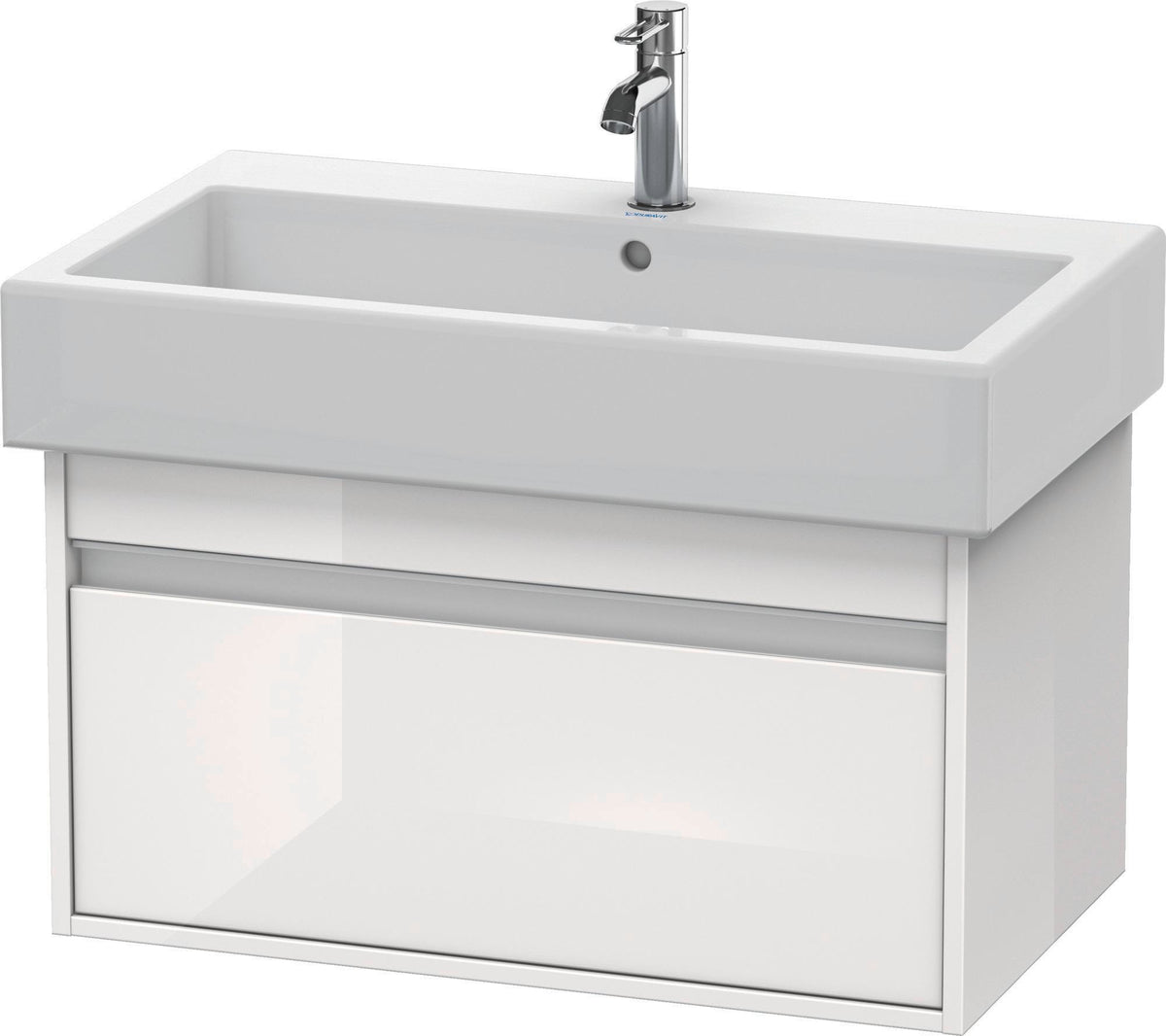Duravit Ketho Waschtischunterbau wandhängend 750 mm, 1 Auszug, weiß matt – für Vero 045480