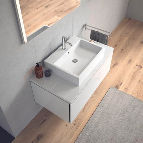 DURAVIT Aufsatzbecken Vero Air 600 mm mit Überlauf, Hahnlochbank und geschliffener Oberfläche in Weiß