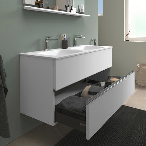DURAVIT Sivida Spiegelablage 1200 mm in Chrom/Weiß Hochglanz – Ablage mit Befestigungsmaterial