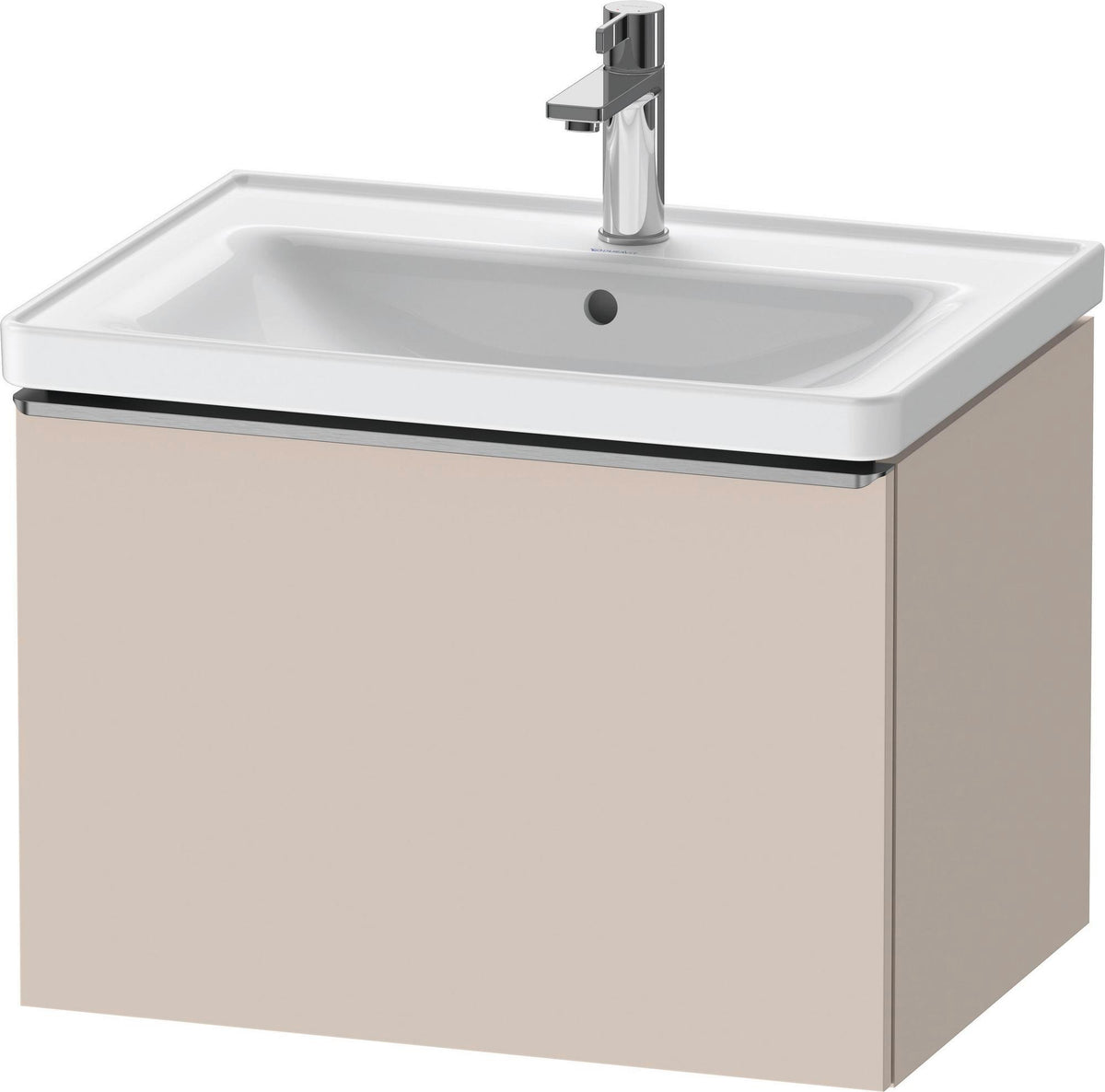 Duravit D-Neo Waschtischunterbau 634 mm betongrau matt mit Bronze-Griff und Soft-Close-Auszug