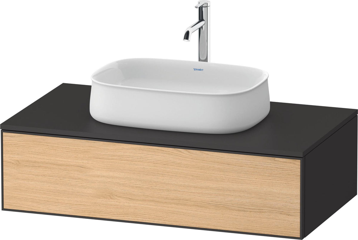 Duravit Zencha Konsolen-Waschtischunterbau 1000 mm Eiche Anthrazit mit 1 Auszug