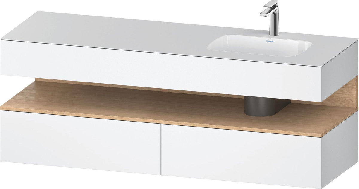 DURAVIT Qatego Einbauwaschtisch mit Konsolenwaschtischunterbau 1600 mm Weiß Matt