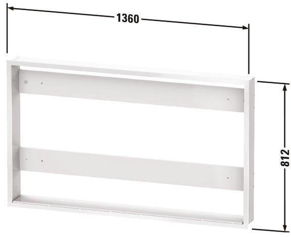 DURAVIT Einbauset Licht & Spiegel – Montagerahmen für Badmöbel, 139 x 661 x 810 mm