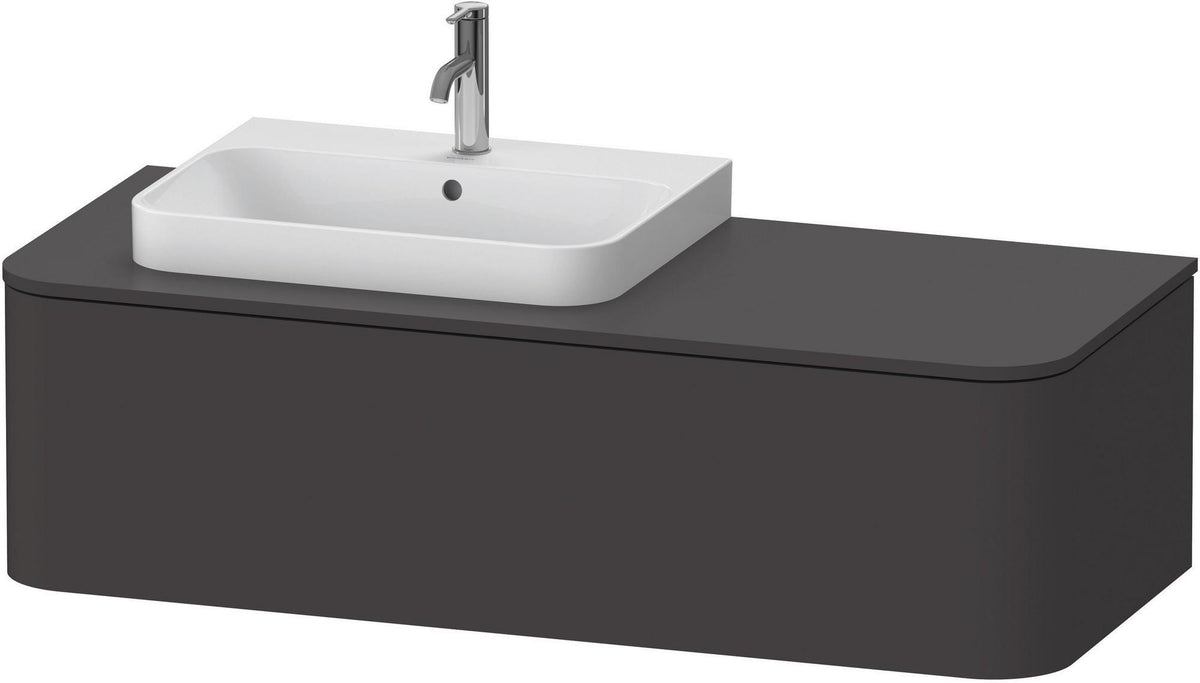 DURAVIT Happy D.2 Konsolenwaschtischunterbau 1300 mm taupe supermatt mit Tip-On Technik und LED