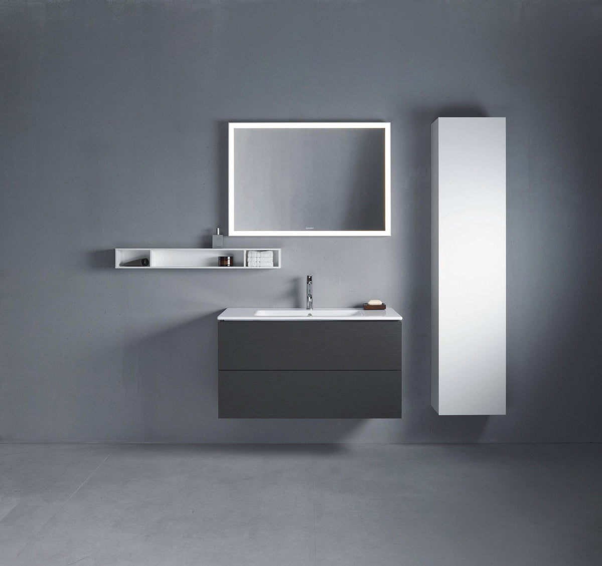DURAVIT L-Cube Regalelement 1000 mm betongrau matt, 3 Fächer, wandhängend