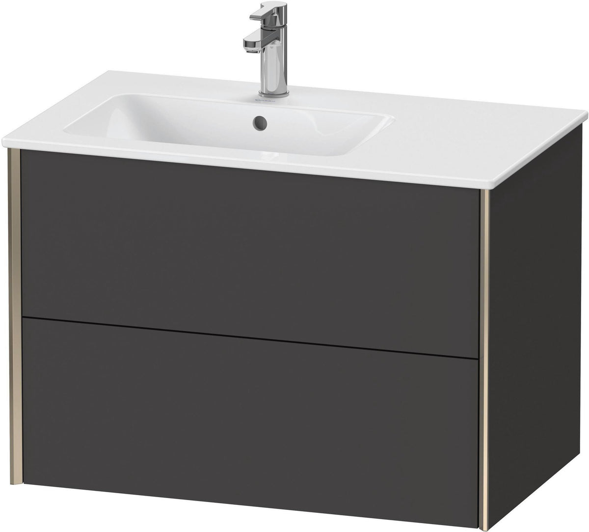 Duravit XViu Waschtischunterbau 810 mm wandhängend mit 2 Schubkästen, weiß matt, für Waschtisch links