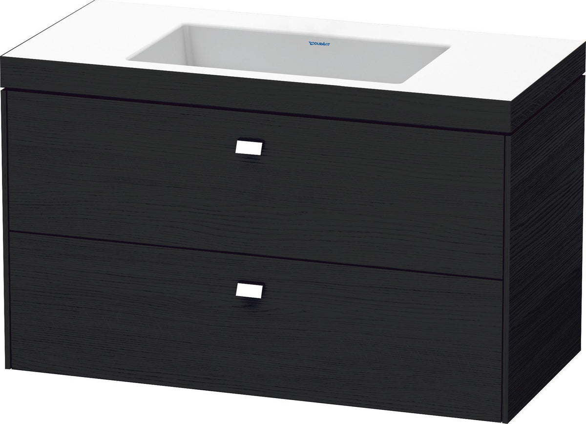 DURAVIT Brioso c-bonded Waschtischset 1000 mm mit Vero Air Waschtisch, 2 Schubkästen, Betongrau Matt