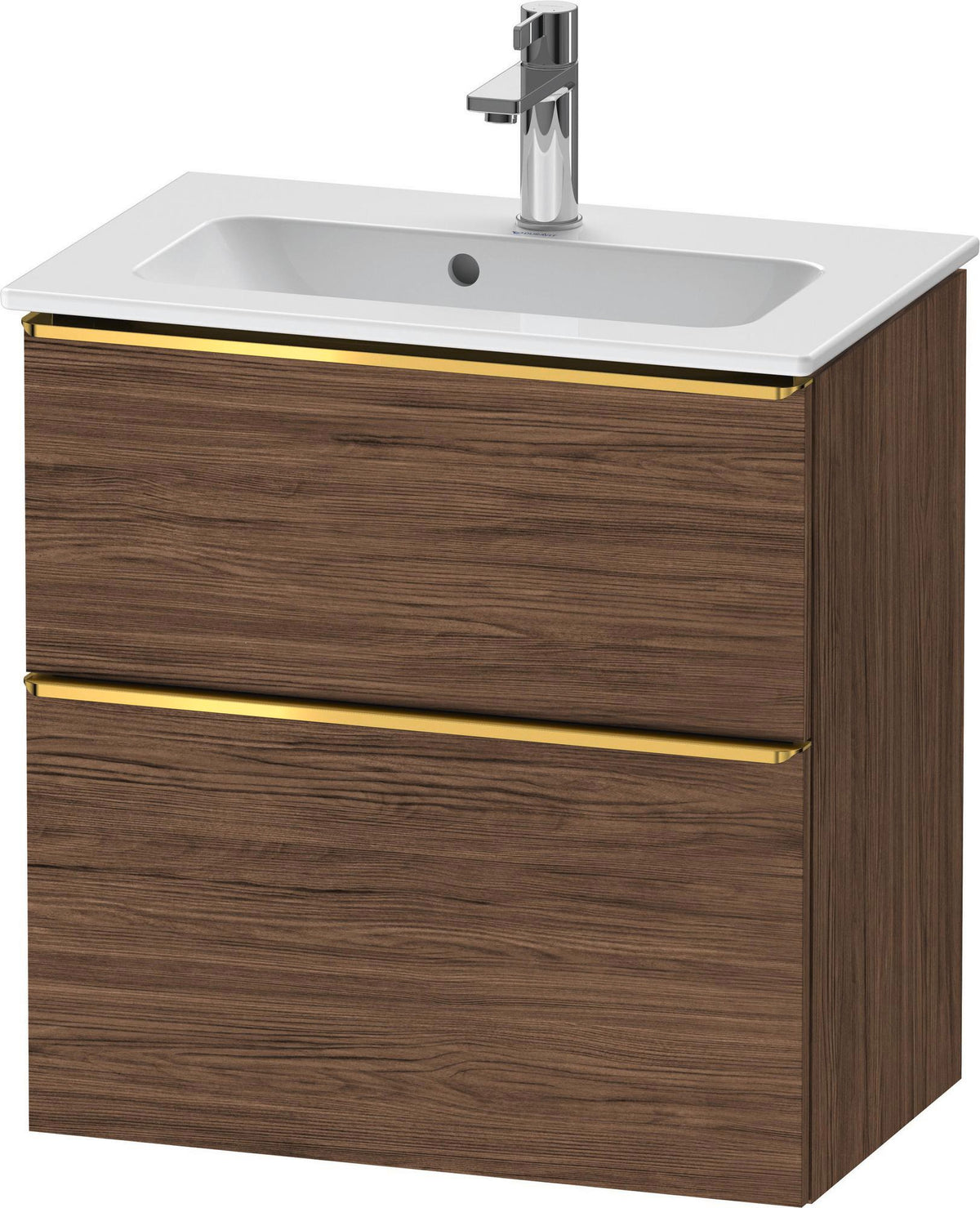 Duravit D-Neo Waschtischunterbau 610 mm betongrau matt mit Soft-Close und Bronze-Griff