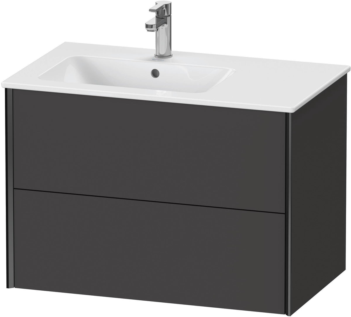 Duravit XViu Waschtischunterbau 810 mm wandhängend mit 2 Schubkästen, weiß matt, für Waschtisch links