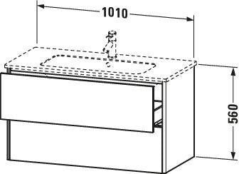 Duravit XSquare Waschtischunterbau 1010 mm Taupe Seidenmatt mit 2 Schubkästen und Tip-On-Technik