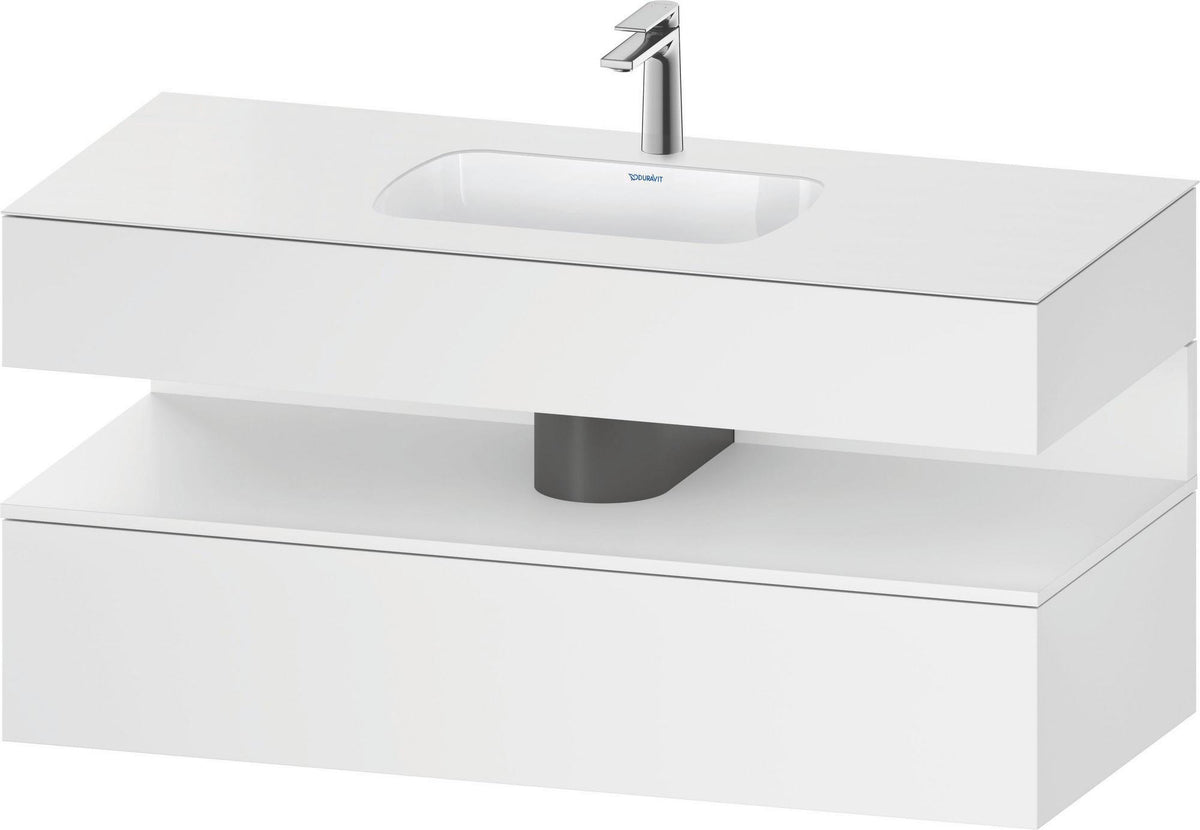 DURAVIT Qatego Studio F. A. Porsche Einbauwaschtisch mit Konsolenwaschtischunterbau 1200 mm Weiß Matt