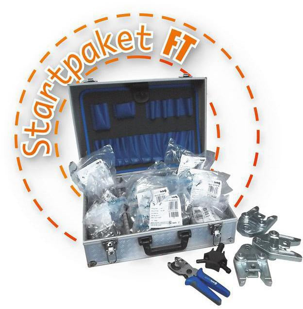 MULTITUBO Startpaket FT – Pressfitting-Set 16/20 mm mit Kombischere, Sternentgrater & Pressbacken im Metallkoffer