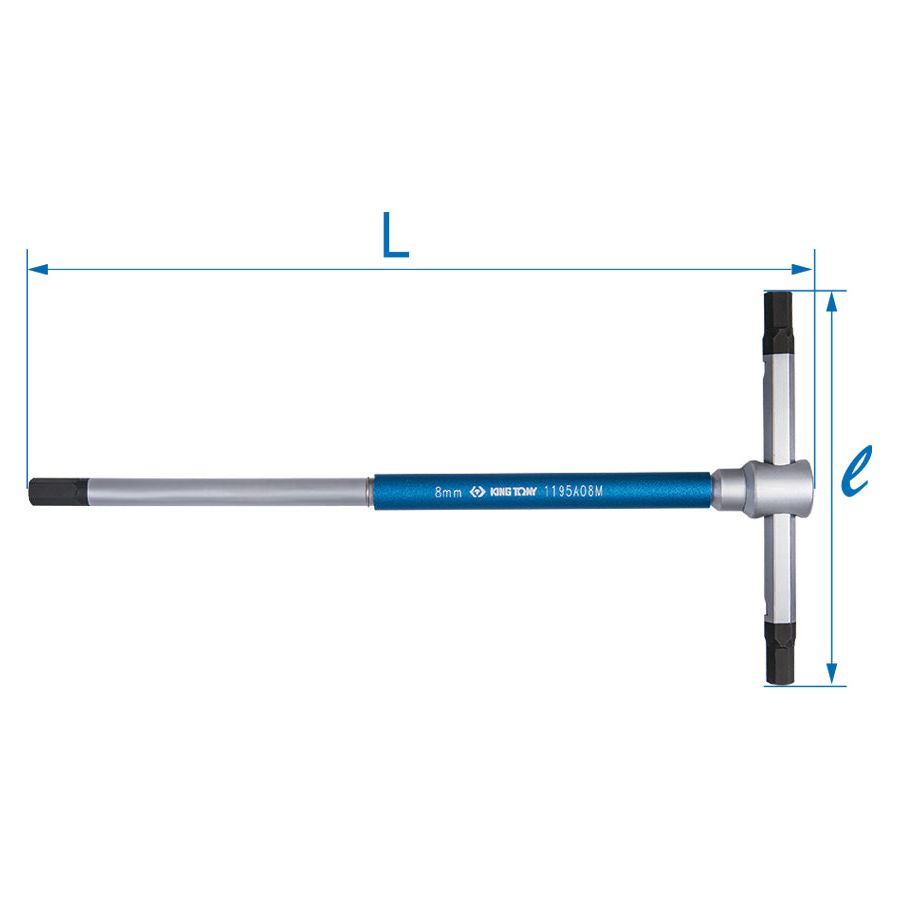 KING TONY Profi-Werkzeuge - T-Griff-Innensechskantschlüssel 10 mm 1195A10M