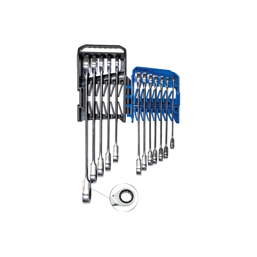 KING TONY Profi-Werkzeuge - Schraubenschlüssel-Set, metrisch, für Schnellmontage - 12 tlg. 12112MRS02