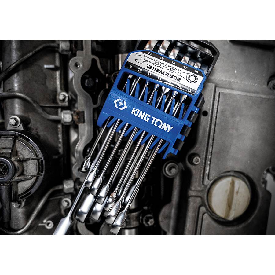 KING TONY Profi-Werkzeuge - Schraubenschlüssel-Set, metrisch, für Schnellmontage - 12 tlg. 12112MRS02